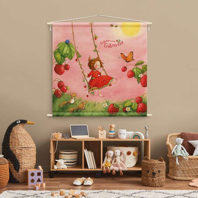 Wandbehang Tuch Erdbeerinchen Erdbeerfee - Baumschaukel