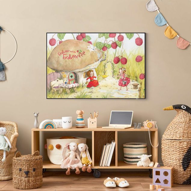 Wandbilder Erdbeerinchen Erdbeerfee - Unter dem Himbeerstrauch