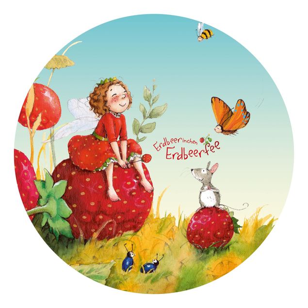 Runde Tapete selbstklebend - Erdbeerinchen Erdbeerfee - Zauberhaft