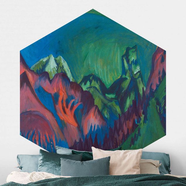 Expressionistische Gemälde Ernst Ludwig Kirchner - Zügenschlucht bei Monstein