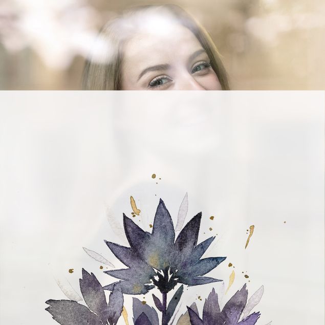 Fensterbilder Folie Esther Meinl - Aquarell Blumen Violett