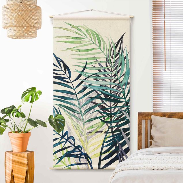 Wandbehang modern Exotisches Blattwerk - Palme