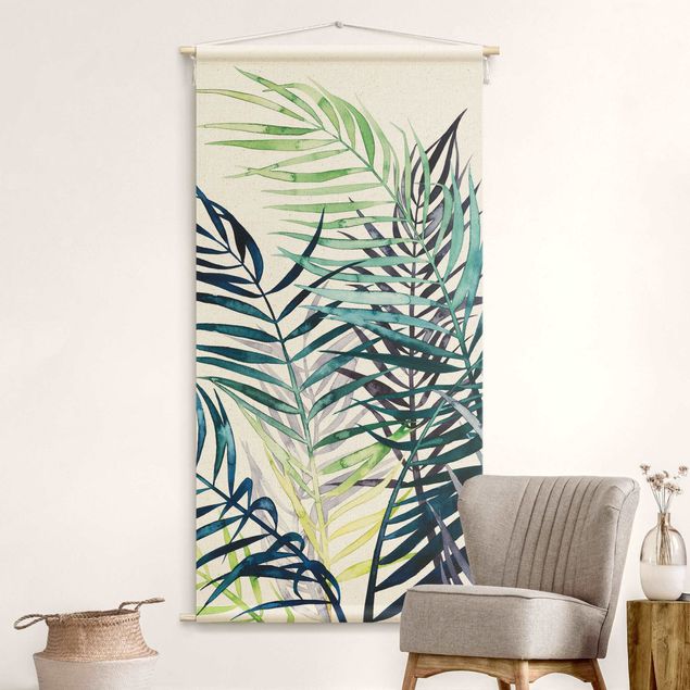 Wandbehang groß Exotisches Blattwerk - Palme