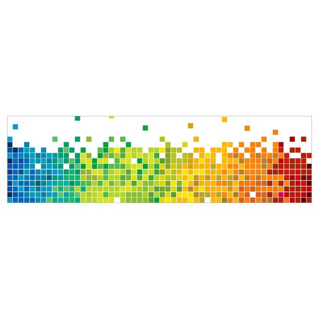 Motiv Küchenrückwand Pixel-Regenbogen