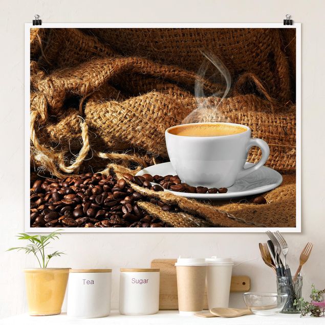 Poster - Kaffee am Morgen - Querformat 3:4