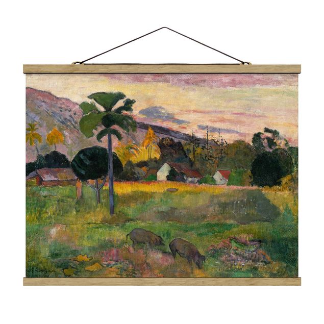 Stoffbild mit Posterleisten - Paul Gauguin - Komm her - Querformat 4:3