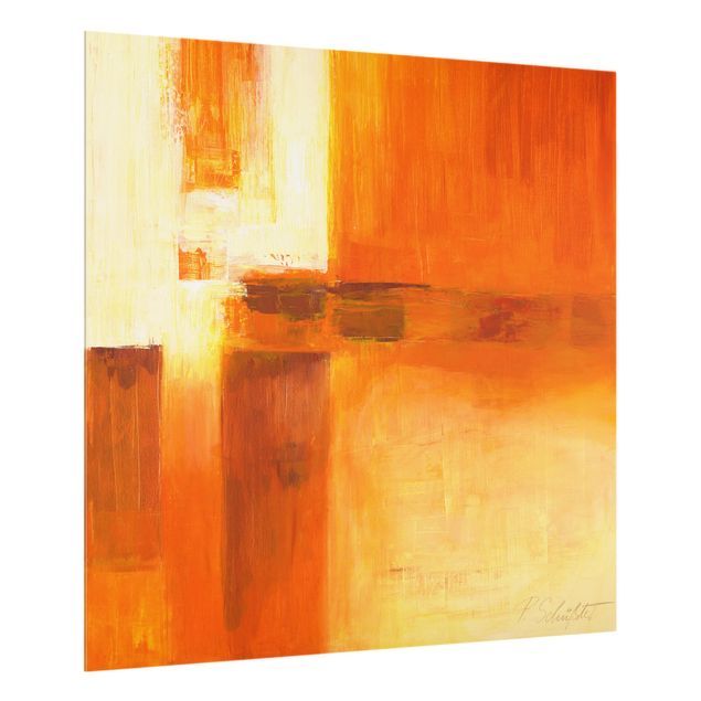 Bilder abstrakt Komposition in Orange und Braun 01