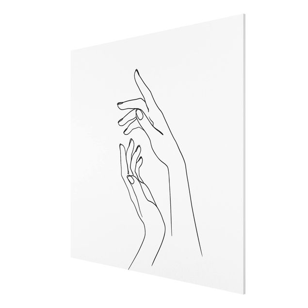 Forex Fine Art Print - Line Art Hände - Quadrat 1:1