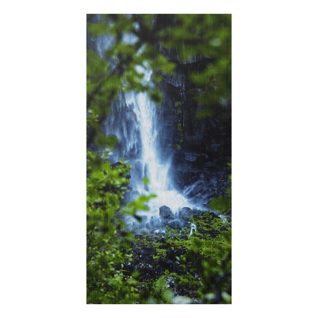 Alu-Dibond - Blick zum Wasserfall - Querformat