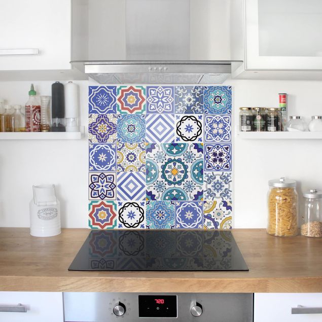 Glasrückwand Küche Muster Fliesenspiegel - Aufwändige Portugiesische Fliesen