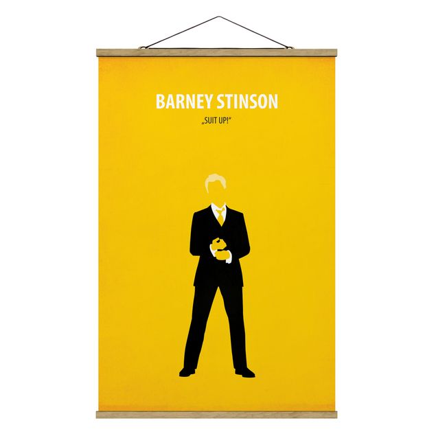 Stoffbild mit Posterleisten - Filmposter Barney Stinson - Hochformat 2:3