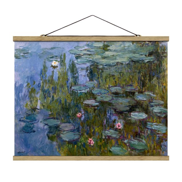Stoffbild mit Posterleisten - Claude Monet - Seerosen (Nympheas) - Querformat 4:3