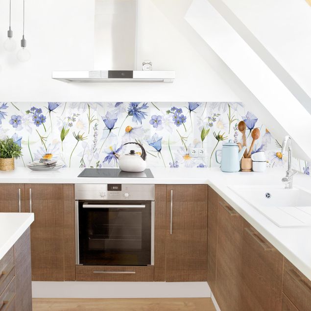 Küche Wandpaneel Glockenblumenwiese