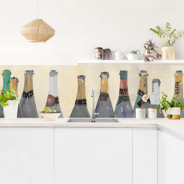 Spritzschutz Künstler Entkorkt - Champagner