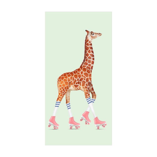 Spielteppich Giraffe mit Rollschuhen