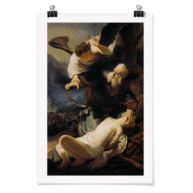 Moderne Poster Rembrandt van Rijn - Die Opferung Isaaks