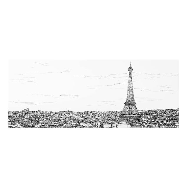 Spritzschutz Glas - Stadtstudie - Paris - Panorama - 5:2