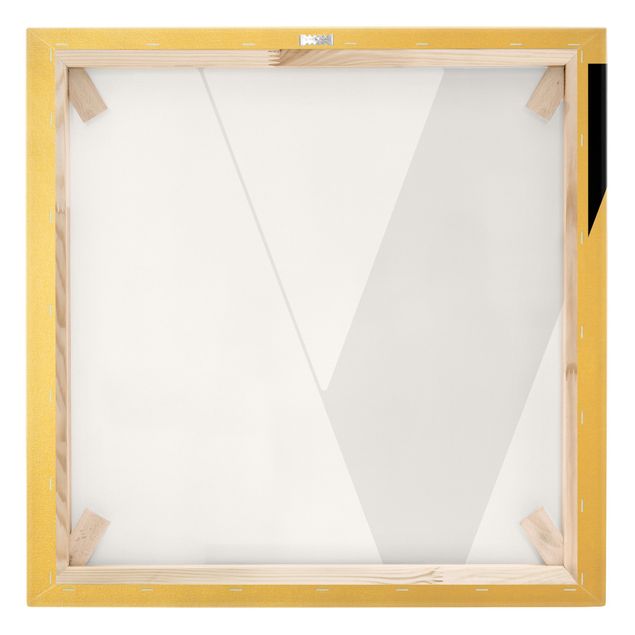 Leinwandbild Gold - Antiqua Letter V - Quadrat 1:1