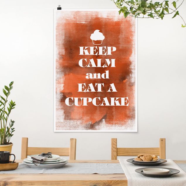 Wand Poster XXL No.EV71 Keep Calm And Eat A Cupcake
