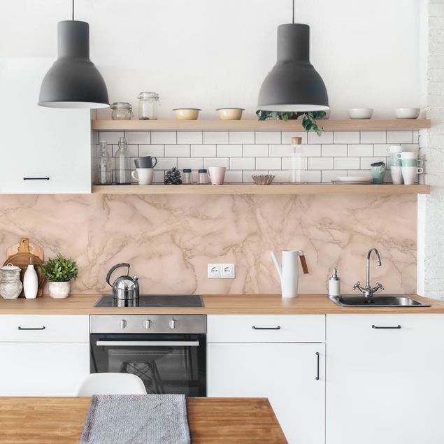 Küche Wandpaneel Marmoroptik Grau Braun