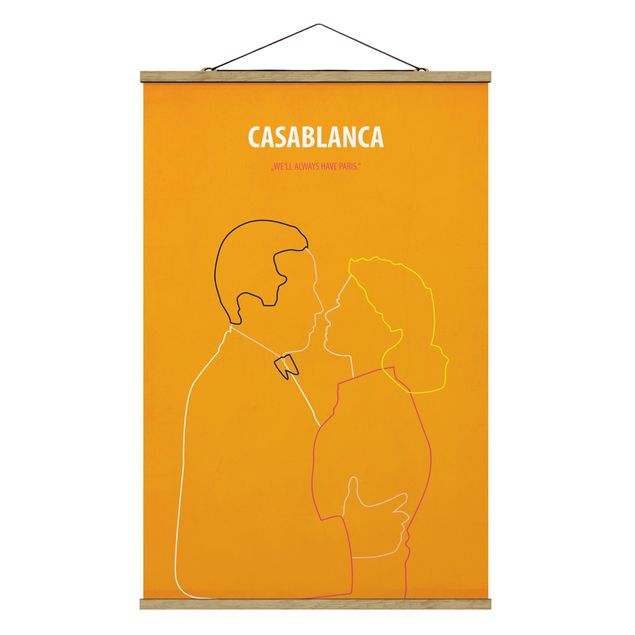 Stoffbild mit Posterleisten - Filmposter Casablanca - Hochformat 2:3