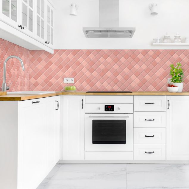 Wandpaneele Küche Mosaik Fliesen - Altrosa