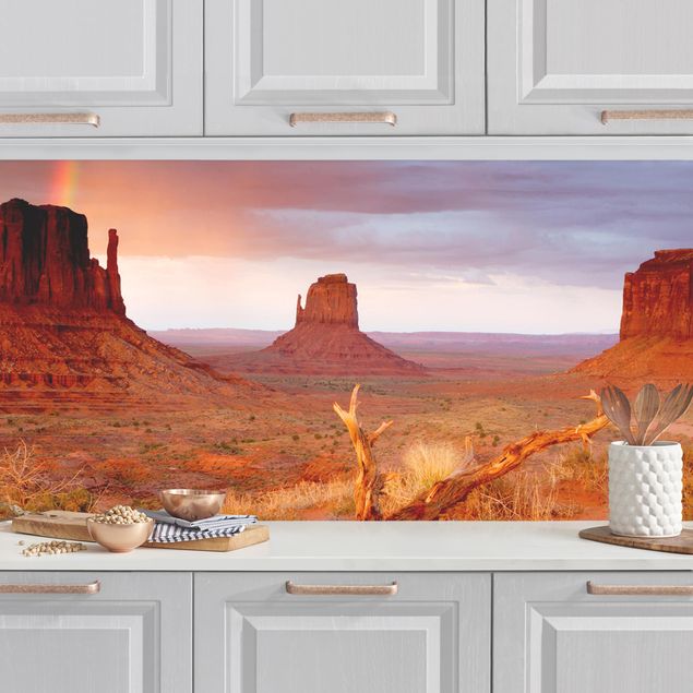 Platte Küchenrückwand Monument Valley bei Sonnenuntergang
