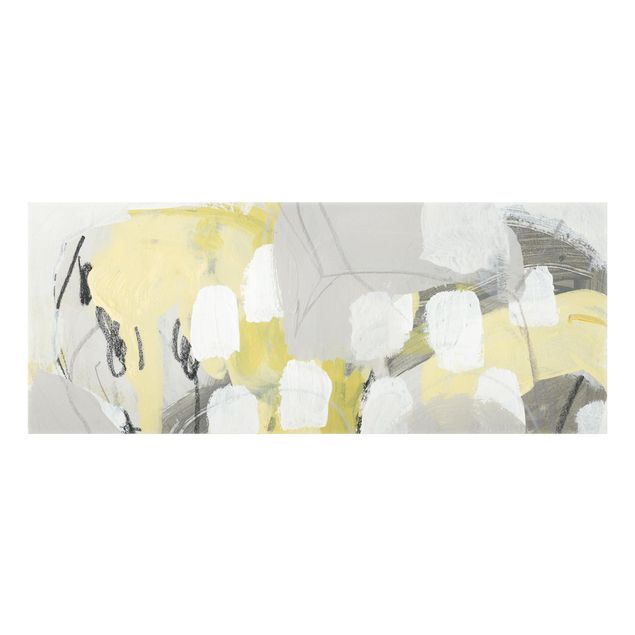 Spritzschutz Glas - Zitronen im Nebel II - Panorama - 5:2