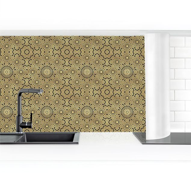 Küchenrückwand selbstklebend Orientalisches Muster mit goldenen Sternen