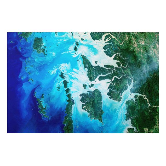 Alu-Dibond - NASA Fotografie Archipel Südostasien - Hochformat