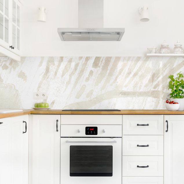 Küchenrückwand selbstklebend Tritonmuschel Silhouette auf Leinen