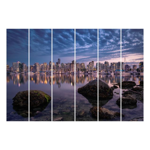 Schiebegardinen Set - Vancouver im Sonnenuntergang - Flächenvorhänge