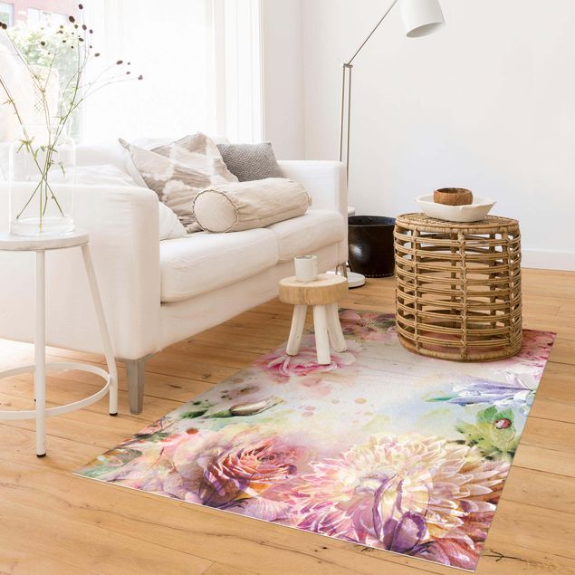 Outdoor Teppich Floral Watercolor