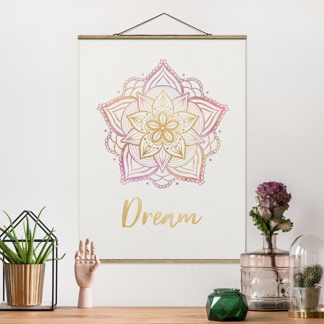 schöne Bilder Mandala Illustration Dream gold rosa