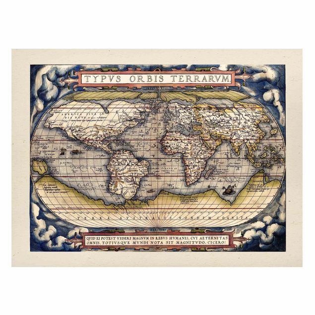 schöne Bilder Historische Weltkarte Typus Orbis Terrarum