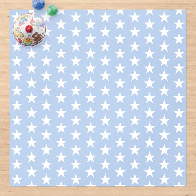 Teppich für Balkon Weiße Sterne auf Blau