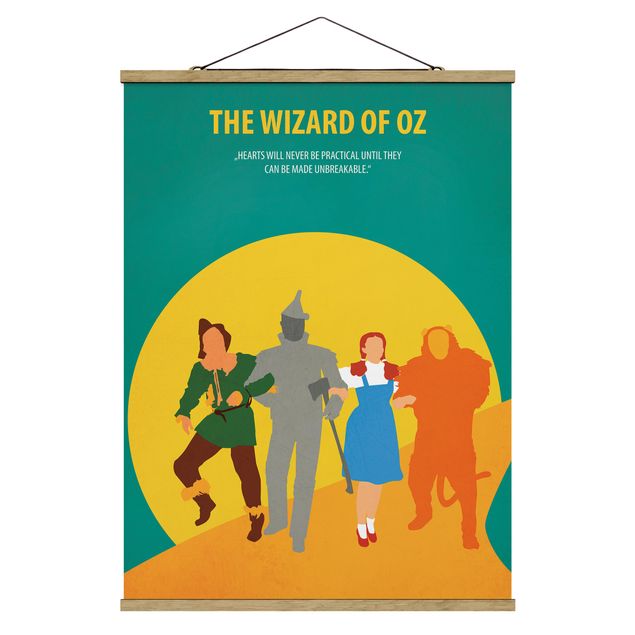 Stoffbild mit Posterleisten - Filmposter The Wizard of Oz - Hochformat 3:4