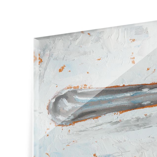 Spritzschutz Glas - Impressionistisches Besteck - Messer - Panorama - 5:2