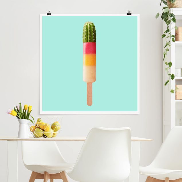 Moderne Poster Eis mit Kaktus