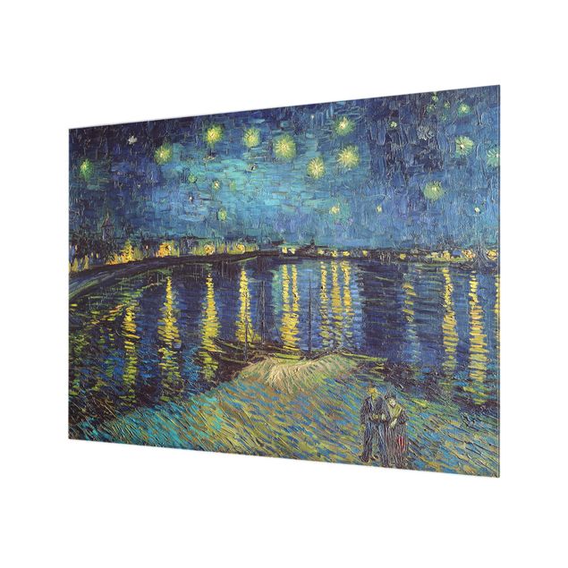 Glas Spritzschutz - Vincent van Gogh - Sternennacht über der Rhône - Querformat - 4:3