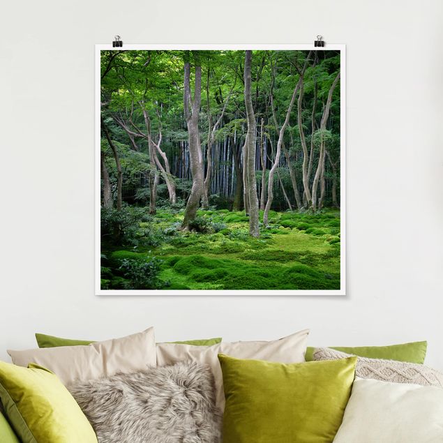 Poster - Japanischer Wald - Quadrat 1:1