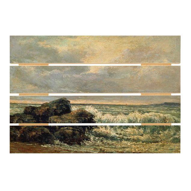 Holzbild - Gustave Courbet - Die Welle - Querformat 2:3