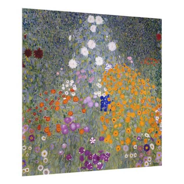 Spritzschutz Blumen Gustav Klimt - Bauerngarten