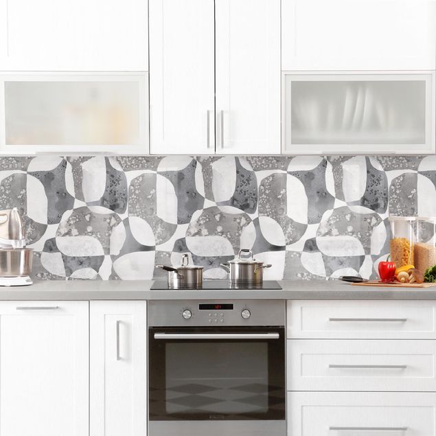 Küchenspiegel Lebende Steine Muster in Grau