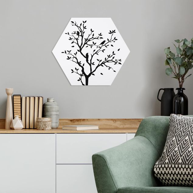Hexagon Bild Forex - No.YK14 Zwitschernder Baum