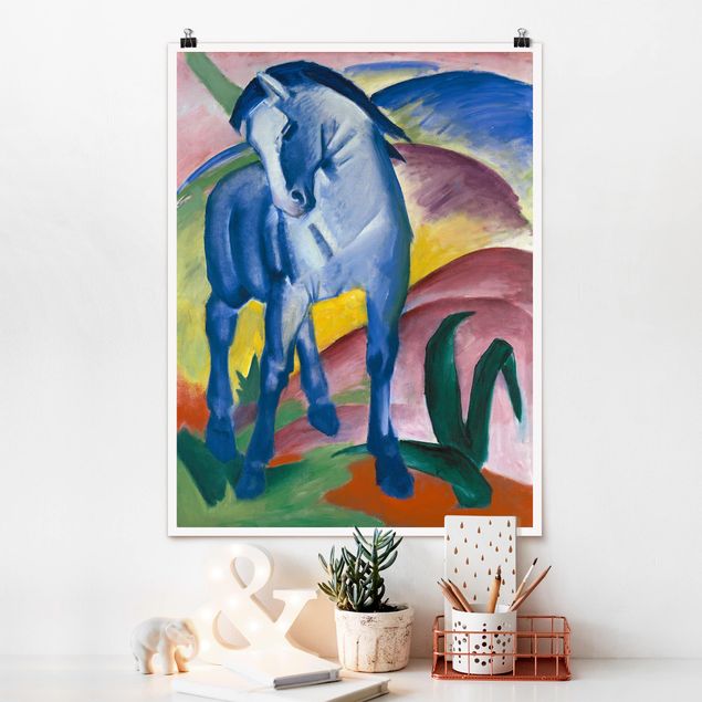 Poster - Franz Marc - Blaues Pferd - Hochformat 3:4