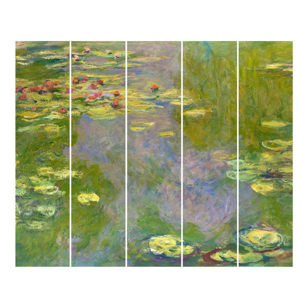 Schiebegardinen Set - Claude Monet - Grüne Seerosen - 6 Flächenvorhänge