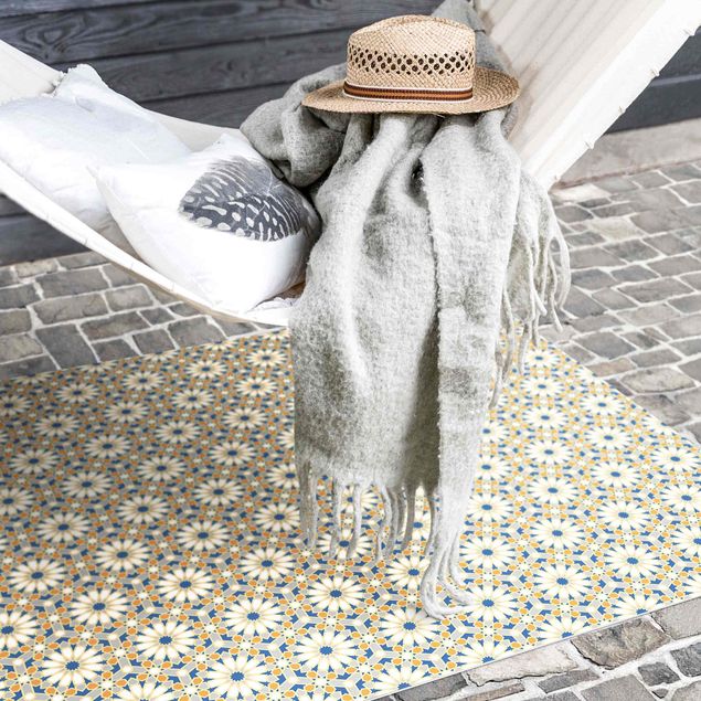 Teppich modern Orientalisches Muster mit gelben Sternen