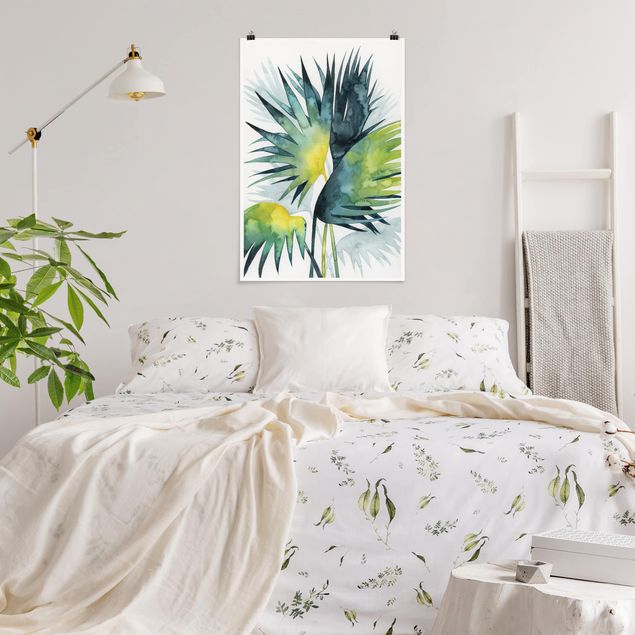 Poster mit Blumen Tropisches Blattwerk - Fächerpalme
