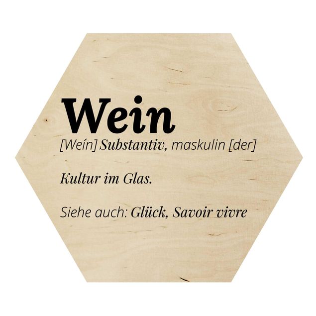 Hexagon Bild Holz - Die Definition von Wein